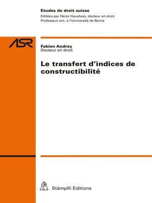 cover image of Le transfert d'indices de constructibilité